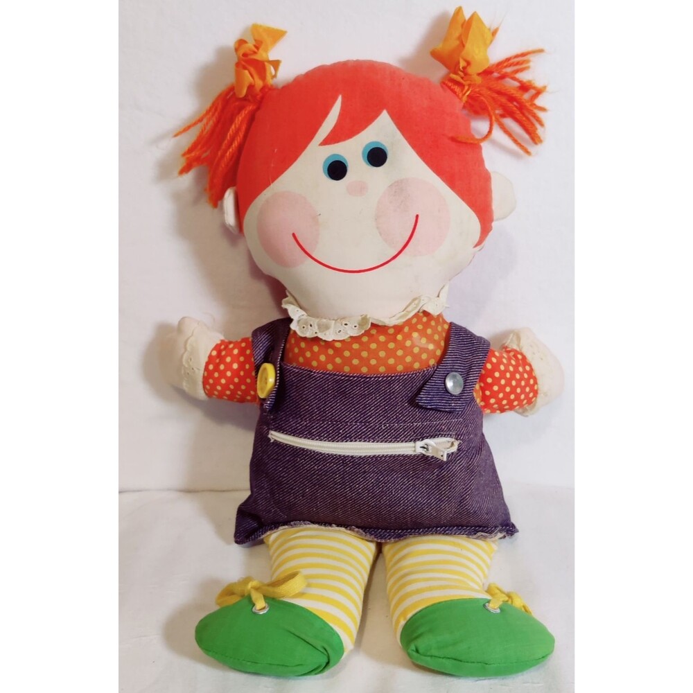 Vintage 1976 Playskool "Dressy Bessy" Cloth Doll 14.5" Teaching Kids To Dress